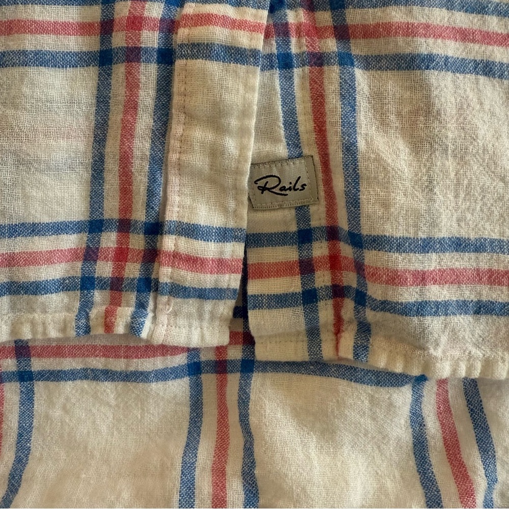 Rails Whitney Shirt Raspberry Azure White Size Large - Picture 4 of 9